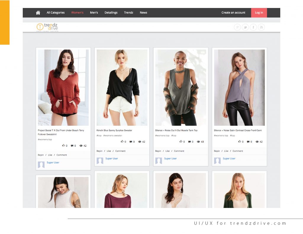 Trendzdrive.com webpage