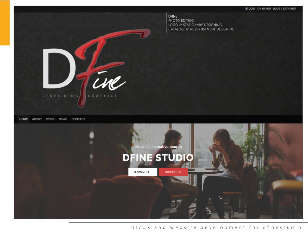 Dfine Studio webpage