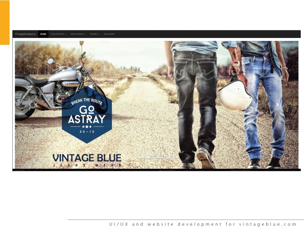 Vintage blue.com webpage