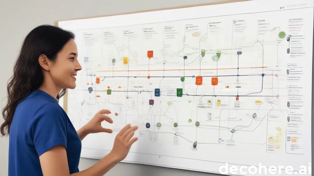 Image of A girl standing in front of a Journey map printout